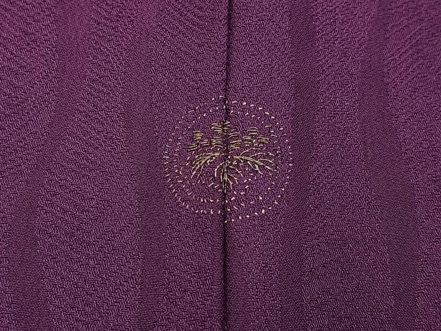平和屋着物■上質な色無地　立涌地紋　蒲葡色　正絹　逸品　BAAX6643hj