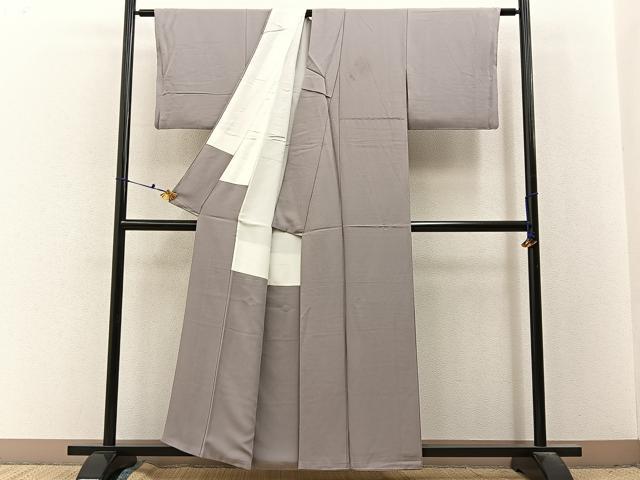 平和屋着物■上質な色無地　霞色　正絹　逸品　BAAX6647hj