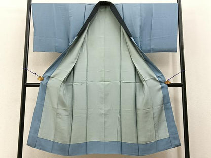 平和屋着物■男性　長襦袢　袷　手描き　絞り　鷹　暈し染め　正絹　逸品　BAAX6649hj