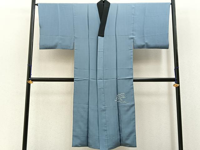 平和屋着物□男性 長襦袢 袷 手描き 絞り 鷹 暈し染め 正絹 逸品