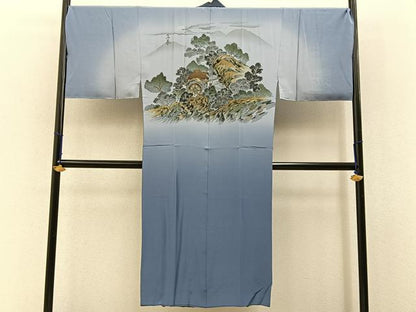 平和屋着物■男性　長襦袢　袷　手描き　御所解文　暈し染め　正絹　逸品　BAAX6650hj
