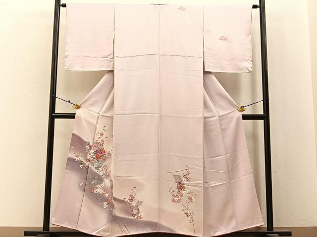 平和屋着物■訪問着　短冊風景花文　暈し染め　正絹　逸品　BAAX6652hj