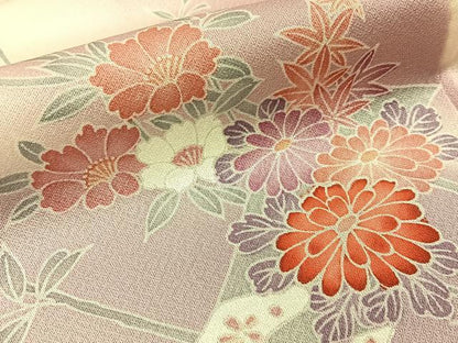 平和屋着物■訪問着　短冊風景花文　暈し染め　正絹　逸品　BAAX6652hj