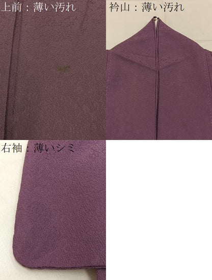 平和屋着物■上質な色無地　花唐草地紋　二藍色　正絹　逸品　BAAX6653hj