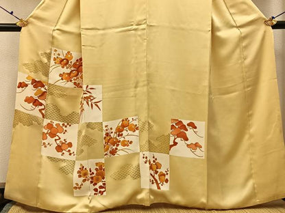 平和屋着物■訪問着　刺繍　松竹梅　万寿菊　金彩　正絹　逸品　BAAX6655hj