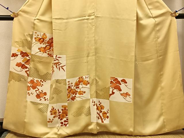 平和屋着物■訪問着　刺繍　松竹梅　万寿菊　金彩　正絹　逸品　BAAX6655hj
