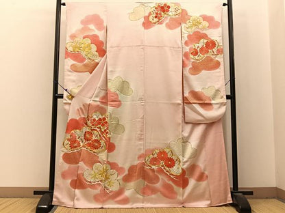 平和屋着物■豪華振袖　駒刺繍　松花文　暈し染め　金彩　正絹　逸品　BAAX6656hj