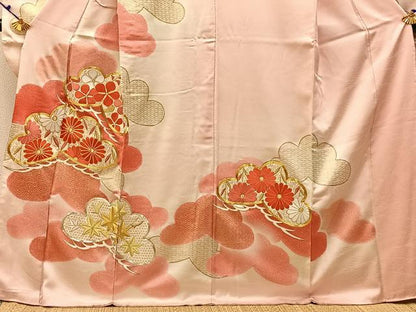 平和屋着物■豪華振袖　駒刺繍　松花文　暈し染め　金彩　正絹　逸品　BAAX6656hj