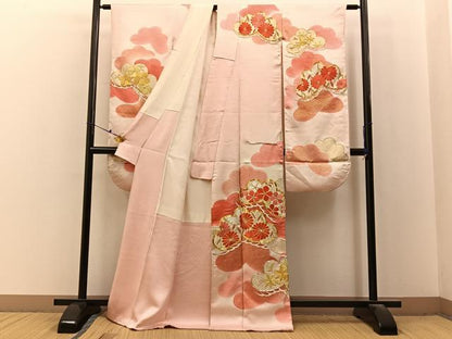 平和屋着物■豪華振袖　駒刺繍　松花文　暈し染め　金彩　正絹　逸品　BAAX6656hj