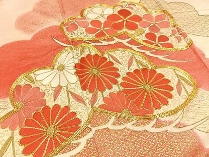 平和屋着物■豪華振袖　駒刺繍　松花文　暈し染め　金彩　正絹　逸品　BAAX6656hj