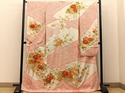平和屋着物■豪華振袖　駒刺繍　絞り　花筏　金彩　正絹　逸品　BAAX6660hj