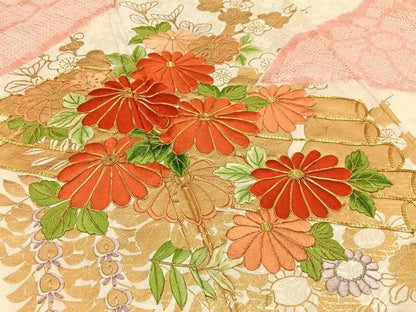 平和屋着物■豪華振袖　駒刺繍　絞り　花筏　金彩　正絹　逸品　BAAX6660hj