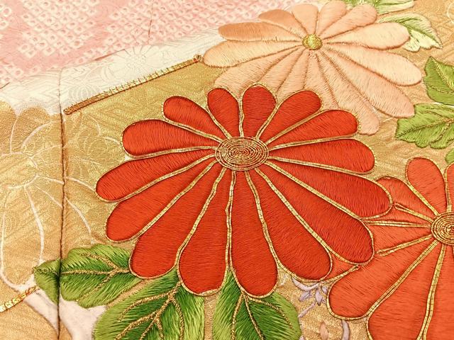 平和屋着物■豪華振袖　駒刺繍　絞り　花筏　金彩　正絹　逸品　BAAX6660hj