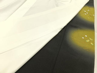 平和屋着物■豪華黒留袖　作家物　鳳凰扇面花文　暈し染め　金彩　ロング丈　正絹　逸品　BAAX6661hj