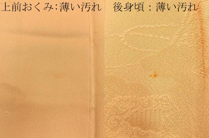 平和屋着物■上質な色無地　鏡裏地紋　杏色　正絹　逸品　BAAX6663hj