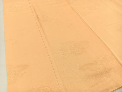 平和屋着物■上質な色無地　鏡裏地紋　杏色　正絹　逸品　BAAX6663hj