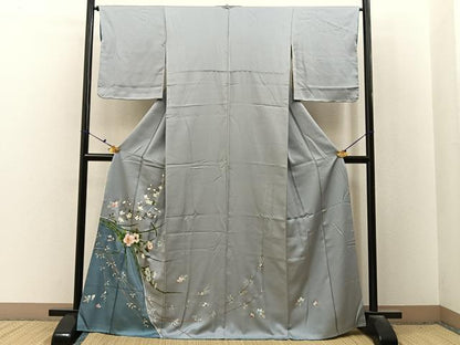 平和屋着物■訪問着　草花文　暈し染め　金銀彩　正絹　逸品　未使用　BAAX6665hj