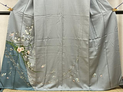 平和屋着物■訪問着　草花文　暈し染め　金銀彩　正絹　逸品　未使用　BAAX6665hj