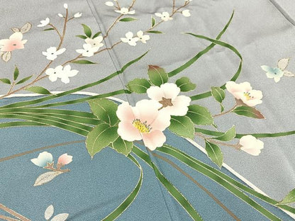 平和屋着物■訪問着　草花文　暈し染め　金銀彩　正絹　逸品　未使用　BAAX6665hj