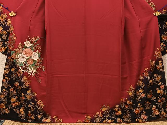 平和屋着物■豪華振袖　花車文　暈し染め　金彩　鈴乃屋扱い　正絹　逸品　BAAX6669hj