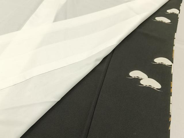 平和屋着物■豪華黒留袖　作家物　駒刺繍　群鶴　松竹梅　金彩　正絹　逸品　BAAX6673hj