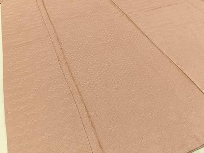 平和屋着物■上質な色無地　花菱地紋　一斤染色　正絹　逸品　BAAX6674hj