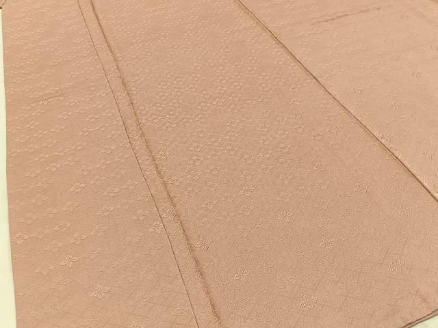 平和屋着物■上質な色無地　花菱地紋　一斤染色　正絹　逸品　BAAX6674hj