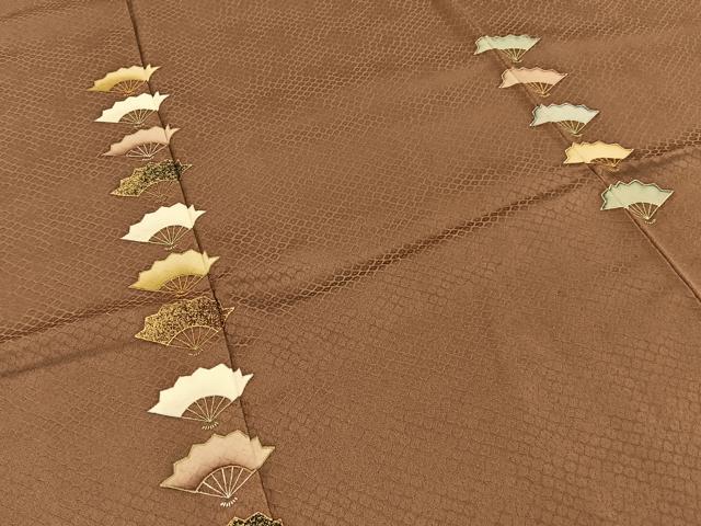 平和屋着物■豪華色留袖　扇面尽くし　金彩　正絹　逸品　BAAX6676hj
