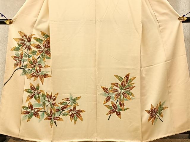 平和屋着物■訪問着　草葉文　正絹　逸品　未使用　BAAX6677hj