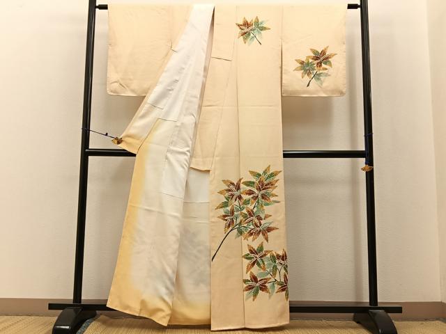 平和屋着物■訪問着　草葉文　正絹　逸品　未使用　BAAX6677hj