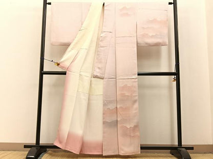 平和屋着物■訪問着　霞文　暈し染め　正絹　逸品　BAAX6678hj
