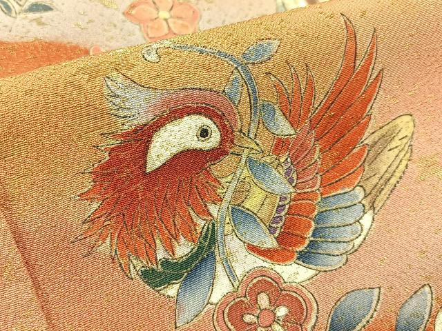 平和屋着物■豪華黒留袖　作家物　花喰い鳥　人物文　暈し染め　正絹　逸品　BAAX6683hj