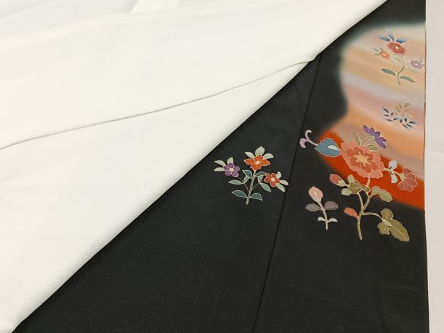 平和屋着物■豪華黒留袖　作家物　花喰い鳥　人物文　暈し染め　正絹　逸品　BAAX6683hj