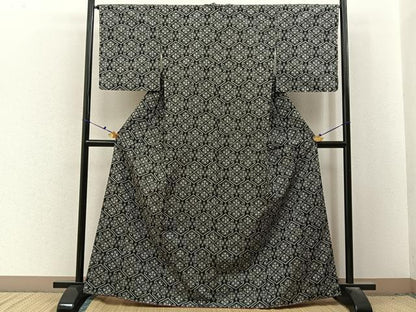 平和屋着物■上質な紬　花菱文　正絹　逸品　未使用　BAAX6685hj