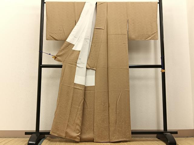平和屋着物■豪華色留袖　牡丹唐草地紋　枯色　正絹　逸品　BAAX6692hj