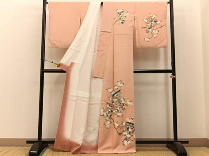 平和屋着物■訪問着　友禅　几帳枝花文　正絹　逸品　BAAX6696hj