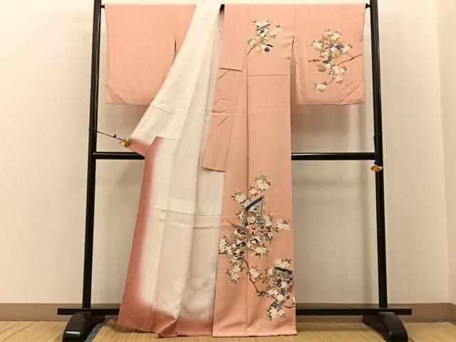 平和屋着物■訪問着　友禅　几帳枝花文　正絹　逸品　BAAX6696hj