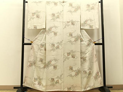 平和屋着物■上質な小紋　御所車文　正絹　逸品　BAAX6697hj