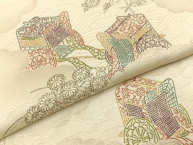 平和屋着物■上質な小紋　御所車文　正絹　逸品　BAAX6697hj