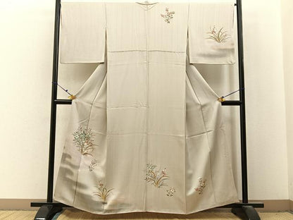 平和屋着物■訪問着　エ霞草花文　金彩　正絹　逸品　BAAX6700hj