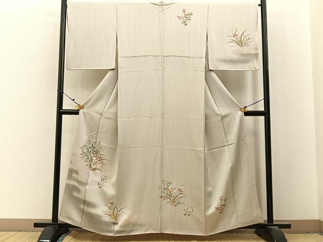 平和屋着物■訪問着　エ霞草花文　金彩　正絹　逸品　BAAX6700hj