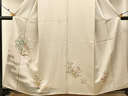 平和屋着物■訪問着　エ霞草花文　金彩　正絹　逸品　BAAX6700hj