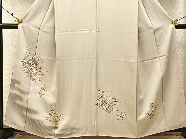 平和屋着物■訪問着　エ霞草花文　金彩　正絹　逸品　BAAX6700hj