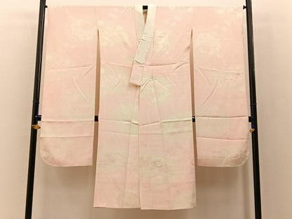 平和屋着物■振袖用長襦袢　袷　草花地紋　暈し染め　正絹　逸品　BAAX6704hj