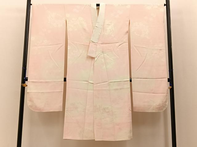 平和屋着物■振袖用長襦袢　袷　草花地紋　暈し染め　正絹　逸品　BAAX6704hj