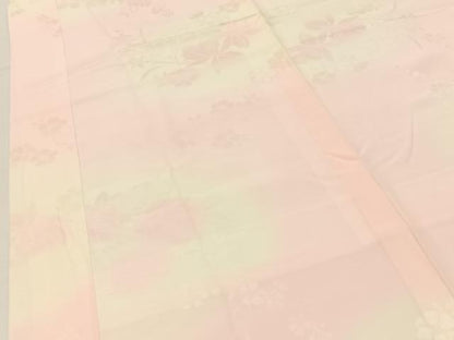 平和屋着物■振袖用長襦袢　袷　草花地紋　暈し染め　正絹　逸品　BAAX6704hj
