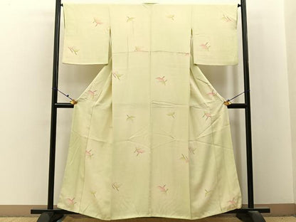平和屋着物■上質な小紋　飛鶴文　暈し染め　正絹　逸品　BAAX6712hj