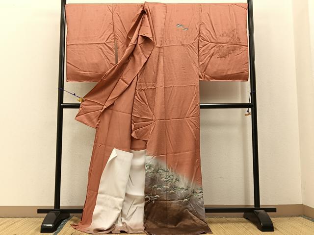 平和屋着物■訪問着　松　暈し染め　金銀彩　仮絵羽　逸品　未使用　BAAX6713hj
