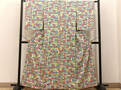 平和屋着物■上質な小紋　花尽し　正絹　逸品　BAAX6715hj