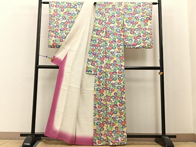 平和屋着物■上質な小紋　花尽し　正絹　逸品　BAAX6715hj
